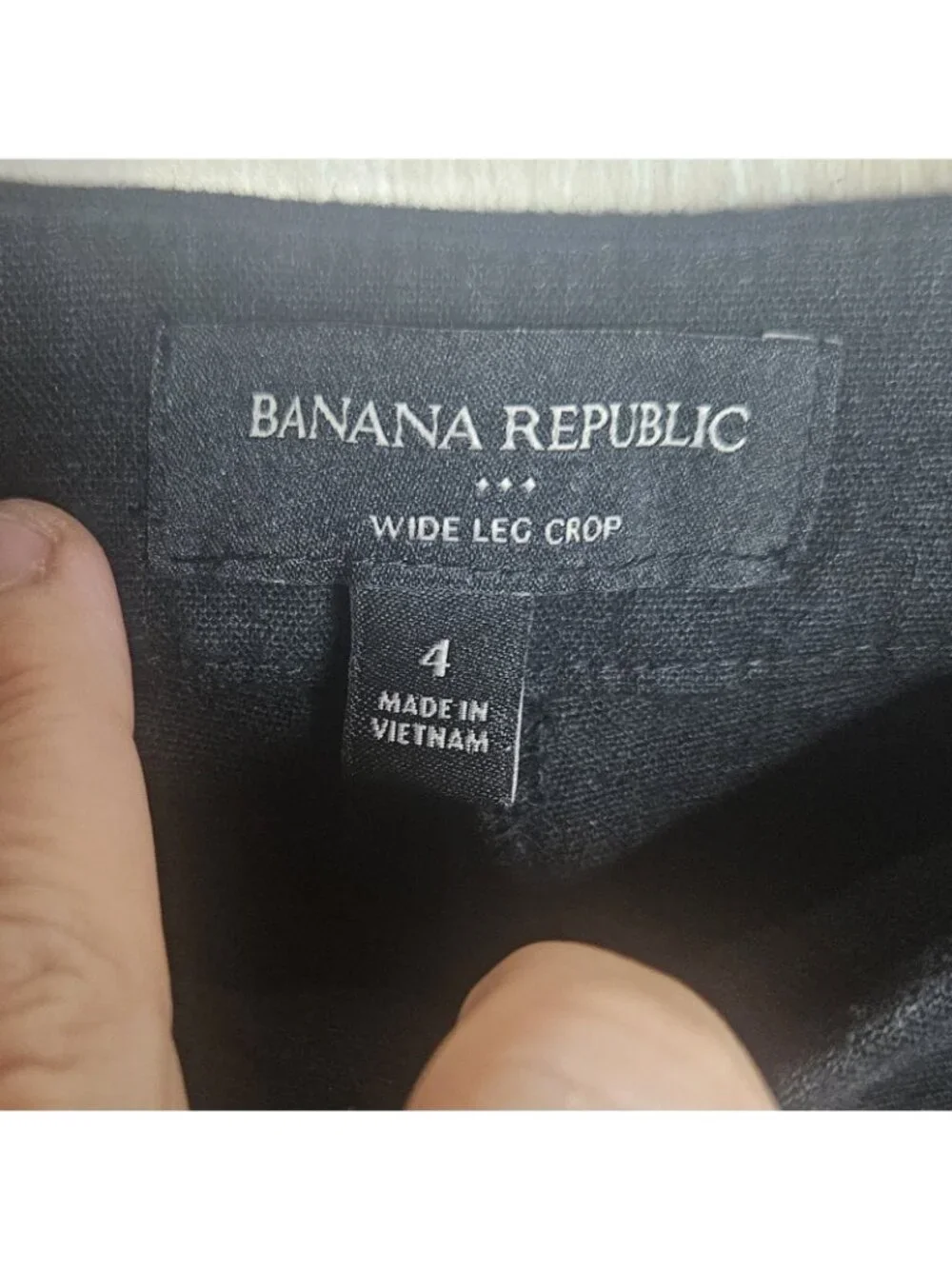 Banana Republic Womens Black Linen Blend Wide Leg Crop Pants 4